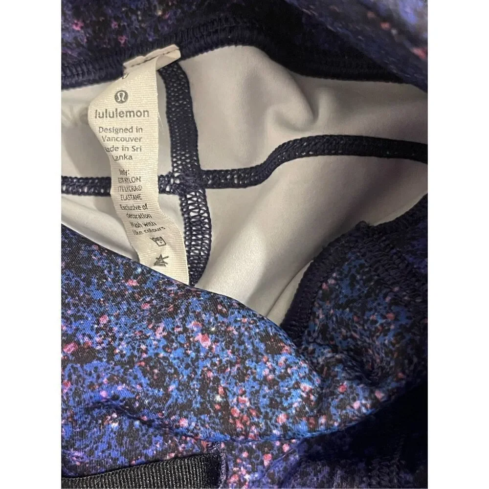 Lululemon Fast and Free High-Rise Crop II Nulux Polar Lights Blue Multi Size 0